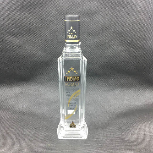 500ml Square Shape Glass Vodka Bottles with Custom Designs