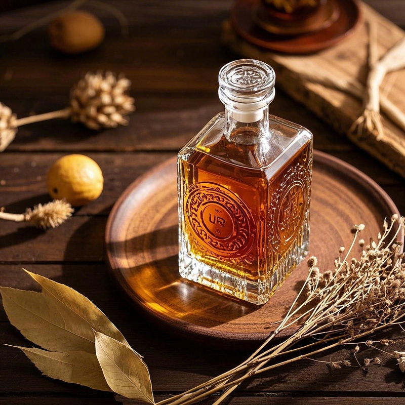  Modern Custom Labels Embossing Design Glass Tequila Bottles 