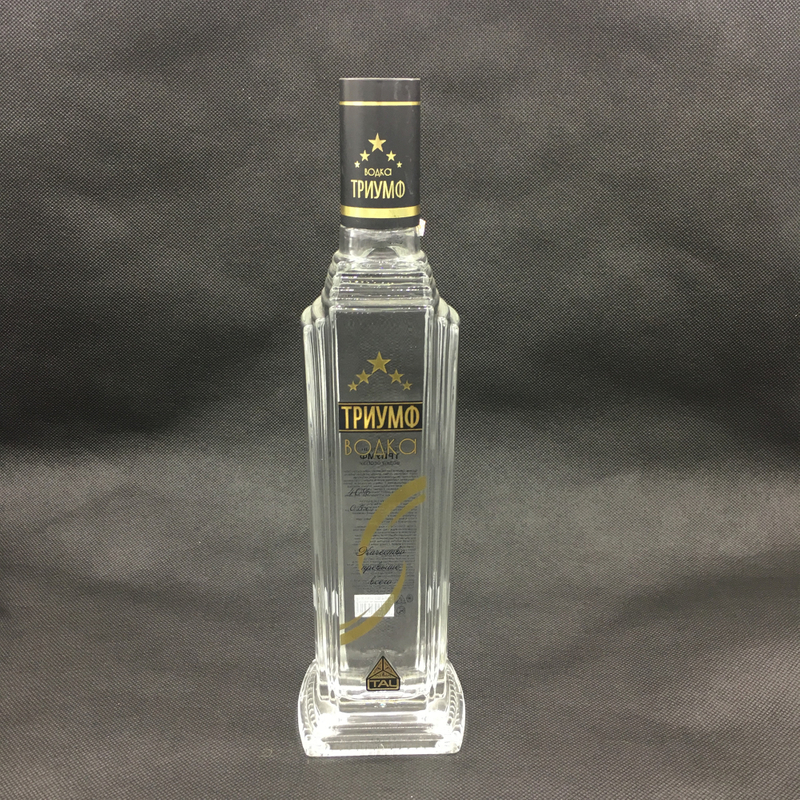 500ml Square Shape Glass Vodka Bottles with Custom Designs