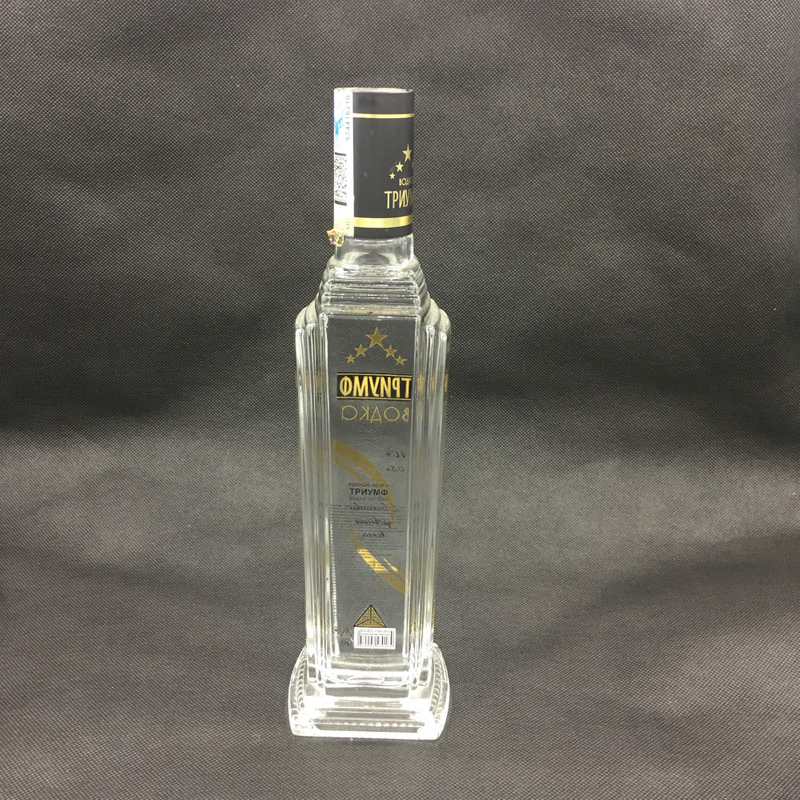 500ml Square Shape Glass Vodka Bottles with Custom Designs