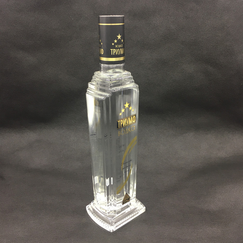 500ml Square Shape Glass Vodka Bottles with Custom Designs