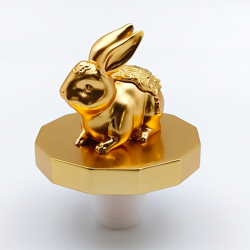 Premium Custom Zodiac Rabbit Shaped Zinc Alloy Bottle Caps for Unique Packaging