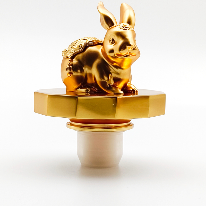 Premium Custom Zodiac Rabbit Shaped Zinc Alloy Bottle Caps for Unique Packaging