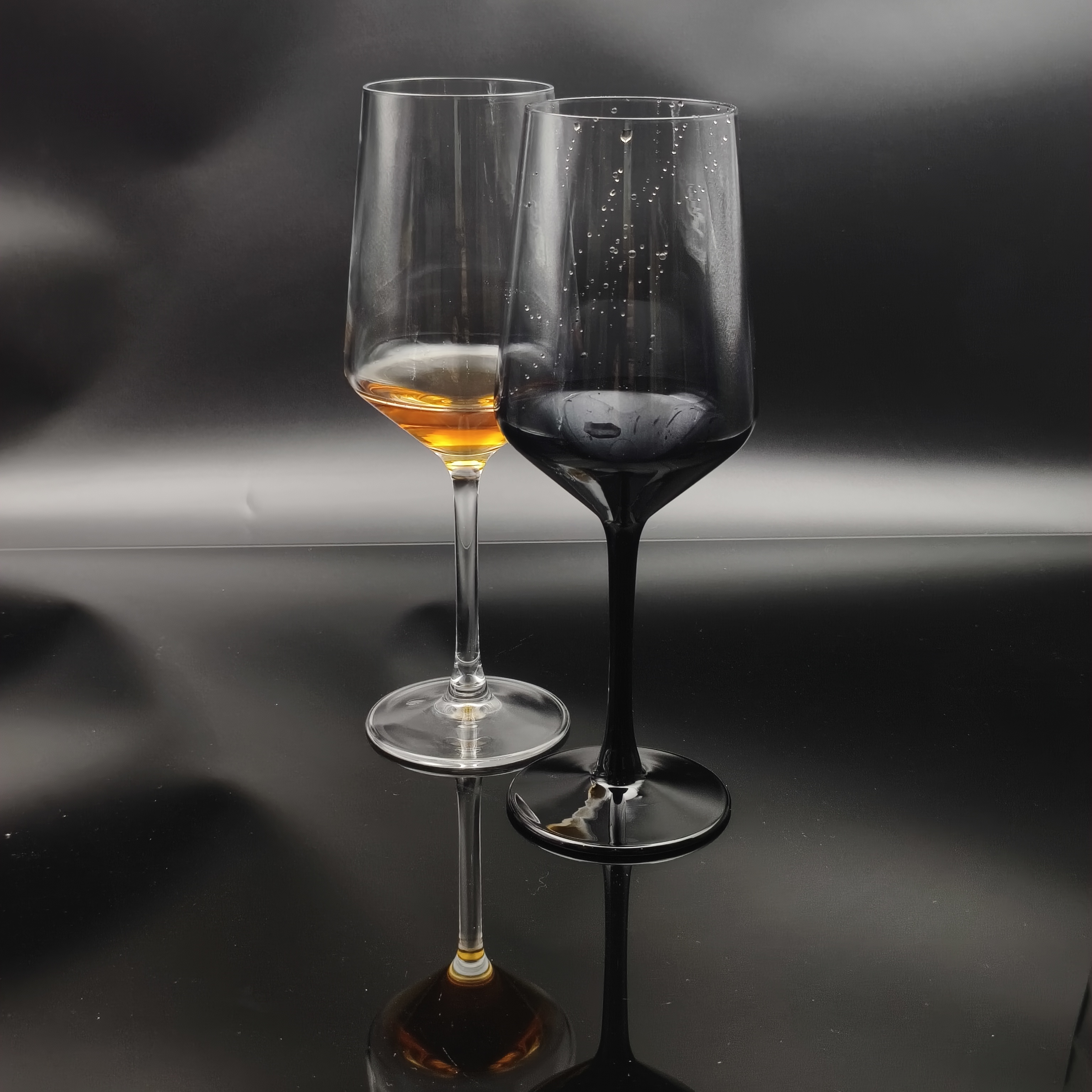 420ml Premium Black Ombre Wine Glass - Custom Color Spraying Crystal Stemware